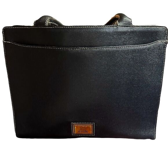 Moschino 1990's Vintage Chic Kelly Style Bag Black - Picture 1 of 14